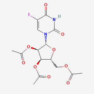 molecular formula C15H17IN2O9 B3287373 (2R,3R,4R,5R)-2-(acetoxymethyl)-5-(5-iodo-2,4-dioxo-3,4-dihydropyrimidin-1(2H)-yl)tetrahydrofuran-3,4-diyl diacetate CAS No. 84500-33-4