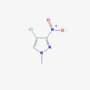 molecular formula C4H4ClN3O2 B3287386 1H-Pyrazole, 4-chloro-1-methyl-3-nitro- CAS No. 84547-94-4