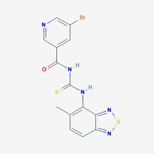 molecular formula C14H10BrN5OS2 B328740 5-bromo-N-{[(5-methyl-2,1,3-benzothiadiazol-4-yl)amino]carbonothioyl}nicotinamide 