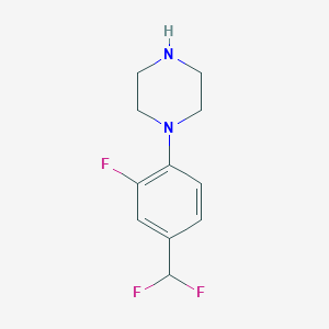 molecular formula C11H13F3N2 B3287404 Piperazine, 1-[4-(difluoromethyl)-2-fluorophenyl]- CAS No. 845617-29-0