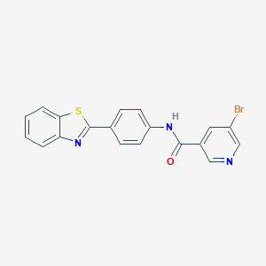 molecular formula C19H12BrN3OS B328742 N-[4-(1,3-benzothiazol-2-yl)phenyl]-5-bromonicotinamide 