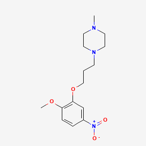 molecular formula C15H23N3O4 B3287447 1-[3-(2-Methoxy-5-nitrophenoxy)propyl]-4-methylpiperazine CAS No. 846023-54-9
