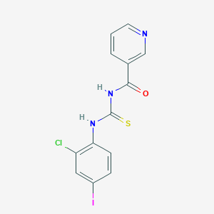 molecular formula C13H9ClIN3OS B328745 N-(2-chloro-4-iodophenyl)-N'-(pyridin-3-ylcarbonyl)thiourea 