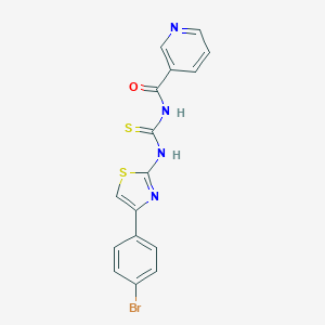 molecular formula C16H11BrN4OS2 B328746 N-[4-(4-bromophenyl)-1,3-thiazol-2-yl]-N'-(pyridin-3-ylcarbonyl)thiourea 