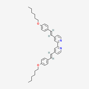 molecular formula C38H44N2O2 B3287483 4,4'-Bis[(1E)-2-[4-(hexyloxy)phenyl]ethenyl]-2,2'-bipyridine CAS No. 846563-66-4