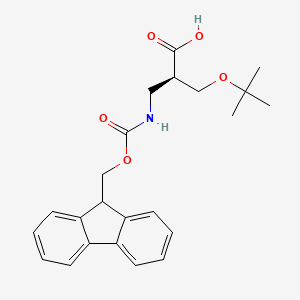 molecular formula C23H27NO5 B3287516 (R)-3-((((9H-Fluoren-9-yl)methoxy)carbonyl)amino)-2-(tert-butoxymethyl)propanoic acid CAS No. 847153-42-8