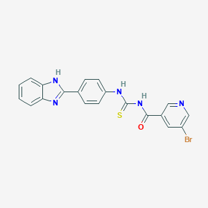 molecular formula C20H14BrN5OS B328756 N-({[4-(1H-benzimidazol-2-yl)phenyl]amino}carbonothioyl)-5-bromonicotinamide 