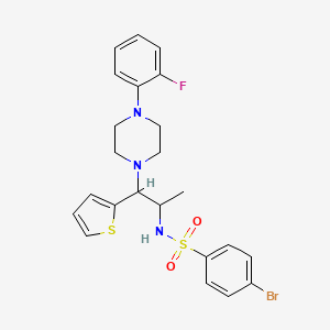 molecular formula C23H25BrFN3O2S2 B3287565 4-bromo-N-(1-(4-(2-fluorophenyl)piperazin-1-yl)-1-(thiophen-2-yl)propan-2-yl)benzenesulfonamide CAS No. 847381-29-7