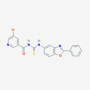 molecular formula C20H13BrN4O2S B328757 5-bromo-N-{[(2-phenyl-1,3-benzoxazol-5-yl)amino]carbonothioyl}nicotinamide 