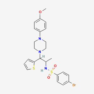 molecular formula C24H28BrN3O3S2 B3287577 4-bromo-N-(1-(4-(4-methoxyphenyl)piperazin-1-yl)-1-(thiophen-2-yl)propan-2-yl)benzenesulfonamide CAS No. 847381-45-7