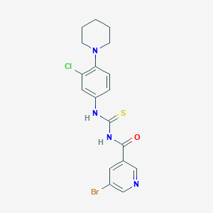 molecular formula C18H18BrClN4OS B328758 5-bromo-N-{[3-chloro-4-(piperidin-1-yl)phenyl]carbamothioyl}pyridine-3-carboxamide 