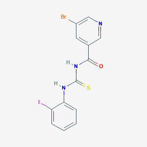 molecular formula C13H9BrIN3OS B328760 N-[(5-bromopyridin-3-yl)carbonyl]-N'-(2-iodophenyl)thiourea 