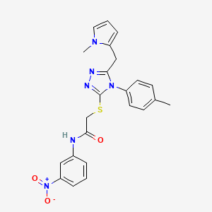 molecular formula C23H22N6O3S B3287608 2-({4-(4-methylphenyl)-5-[(1-methyl-1H-pyrrol-2-yl)methyl]-4H-1,2,4-triazol-3-yl}thio)-N-(3-nitrophenyl)acetamide CAS No. 847391-42-8