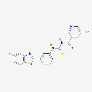 5-bromo-N-({[3-(5-methyl-1,3-benzoxazol-2-yl)phenyl]amino}carbonothioyl)nicotinamide