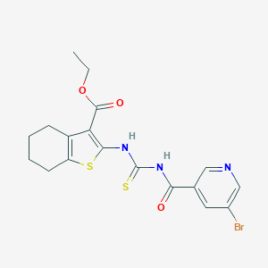 Ethyl 2-[({[(5-bromopyridin-3-yl)carbonyl]amino}carbothioyl)amino]-4,5,6,7-tetrahydro-1-benzothiophene-3-carboxylate