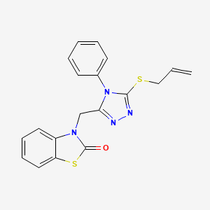 3-((5-(allylthio)-4-phenyl-4H-1,2,4-triazol-3-yl)methyl)benzo[d]thiazol-2(3H)-one