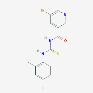 molecular formula C14H11BrIN3OS B328764 N-[(5-bromopyridin-3-yl)carbonyl]-N'-(4-iodo-2-methylphenyl)thiourea 