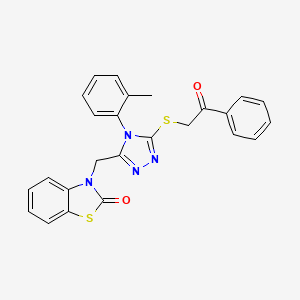 3-((5-((2-oxo-2-phenylethyl)thio)-4-(o-tolyl)-4H-1,2,4-triazol-3-yl)methyl)benzo[d]thiazol-2(3H)-one