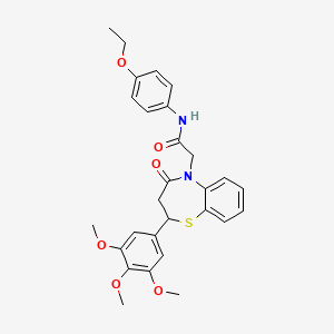 molecular formula C28H30N2O6S B3287661 N-(4-ethoxyphenyl)-2-(4-oxo-2-(3,4,5-trimethoxyphenyl)-3,4-dihydrobenzo[b][1,4]thiazepin-5(2H)-yl)acetamide CAS No. 847410-52-0