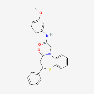 molecular formula C24H22N2O3S B3287680 N-(3-methoxyphenyl)-2-(4-oxo-2-phenyl-3,4-dihydrobenzo[b][1,4]thiazepin-5(2H)-yl)acetamide CAS No. 847485-99-8