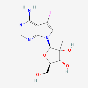 molecular formula C12H15IN4O4 B3287717 5-iodo-7-(2-C-methyl-beta-D-ribofuranosyl)-7H-pyrrolo[2,3-d]pyrimidin-4-amine CAS No. 847551-49-9