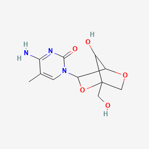 molecular formula C11H15N3O5 B3287725 5-Methyl-2'-o,4'-C-methylenecytidine CAS No. 847650-87-7