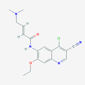 molecular formula C18H19ClN4O2 B3287813 (E)-N-(4-chloro-3-cyano-7-ethoxyquinolin-6-yl)-4-(dimethylamino)but-2-enamide CAS No. 848133-88-0