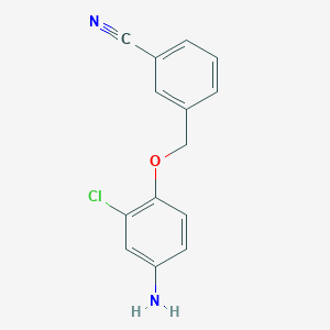 molecular formula C14H11ClN2O B3287821 3-(4-Amino-2-chlorophenoxymethyl)benzonitrile CAS No. 848134-22-5