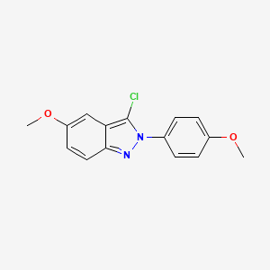 molecular formula C15H13ClN2O2 B3287822 3-chloro-5-methoxy-2-(4-methoxyphenyl)-2H-indazole CAS No. 848142-56-3