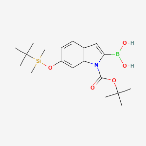 molecular formula C19H30BNO5Si B3287836 1H-Indole-1-carboxylic acid, 2-borono-6-[[(1,1-dimethylethyl)dimethylsilyl]oxy]-, 1-(1,1-dimethylethyl) ester (9CI) CAS No. 848357-99-3