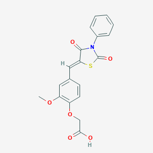 {4-[(2,4-Dioxo-3-phenyl-1,3-thiazolidin-5-ylidene)methyl]-2-methoxyphenoxy}acetic acid
