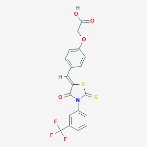 2-(4-((4-Oxo-2-thioxo-3-(3-(trifluoromethyl)phenyl)thiazolidin-5-ylidene)methyl)phenoxy)acetic acid