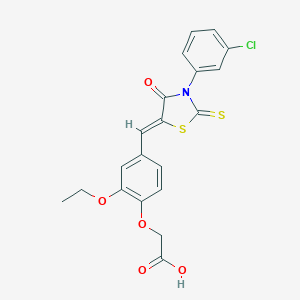 (4-{[3-(3-Chlorophenyl)-4-oxo-2-thioxo-1,3-thiazolidin-5-ylidene]methyl}-2-ethoxyphenoxy)acetic acid