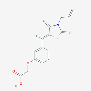 molecular formula C15H13NO4S2 B328795 {3-[(3-Allyl-4-oxo-2-thioxo-1,3-thiazolidin-5-ylidene)methyl]phenoxy}acetic acid 