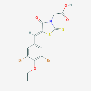 molecular formula C14H11Br2NO4S2 B328797 [5-(3,5-Dibromo-4-ethoxybenzylidene)-4-oxo-2-thioxo-1,3-thiazolidin-3-yl]acetic acid 