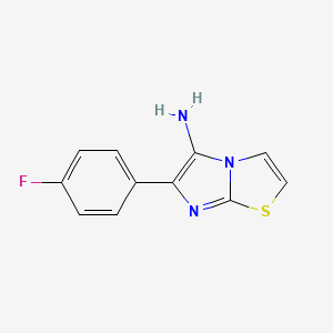 molecular formula C11H8FN3S B3288041 6-(4-Fluorophenyl)imidazo[2,1-b][1,3]thiazol-5-amine CAS No. 850020-91-6