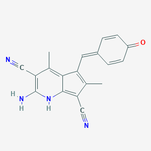 2-amino-4,6-dimethyl-5-[(4-oxocyclohexa-2,5-dien-1-ylidene)methyl]-1H-cyclopenta[b]pyridine-3,7-dicarbonitrile