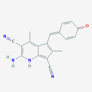 molecular formula C19H14N4O B328806 2-amino-4,6-dimethyl-5-[(4-oxocyclohexa-2,5-dien-1-ylidene)methyl]-1H-cyclopenta[b]pyridine-3,7-dicarbonitrile 