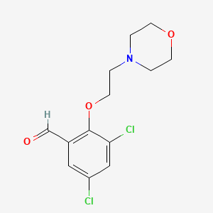 molecular formula C13H15Cl2NO3 B3288138 3,5-Dichloro-2-[2-(morpholin-4-yl)ethoxy]benzaldehyde CAS No. 850797-74-9
