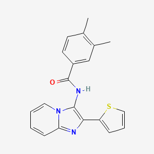 molecular formula C20H17N3OS B3288166 3,4-Dimethyl-N-[2-(thiophen-2-YL)imidazo[1,2-A]pyridin-3-YL]benzamide CAS No. 850930-48-2