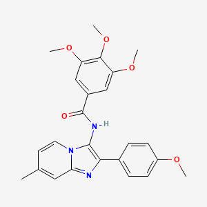 3,4,5-trimethoxy-N-[2-(4-methoxyphenyl)-7-methylimidazo[1,2-a]pyridin-3-yl]benzamide