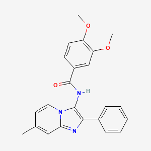 molecular formula C23H21N3O3 B3288174 3,4-dimethoxy-N-(7-methyl-2-phenylimidazo[1,2-a]pyridin-3-yl)benzamide CAS No. 850932-11-5