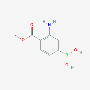 molecular formula C8H10BNO4 B3288185 (3-Amino-4-(methoxycarbonyl)phenyl)boronic acid CAS No. 85107-52-4