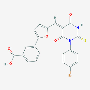 3-(5-{(Z)-[1-(4-bromophenyl)-4,6-dioxo-2-thioxotetrahydropyrimidin-5(2H)-ylidene]methyl}furan-2-yl)benzoic acid