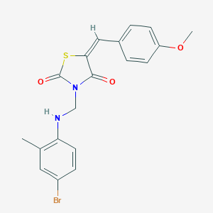 molecular formula C19H17BrN2O3S B328827 (5E)-3-[(4-bromo-2-methylanilino)methyl]-5-[(4-methoxyphenyl)methylidene]-1,3-thiazolidine-2,4-dione CAS No. 5741-74-2