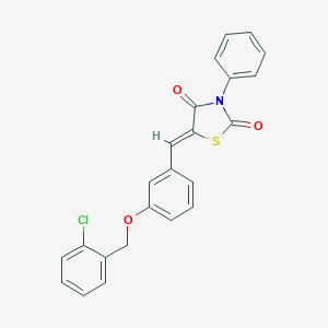 molecular formula C23H16ClNO3S B328828 5-{3-[(2-Chlorobenzyl)oxy]benzylidene}-3-phenyl-1,3-thiazolidine-2,4-dione 