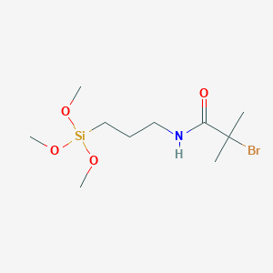molecular formula C10H22BrNO4Si B3288285 Propanamide, 2-bromo-2-methyl-N-[3-(trimethoxysilyl)propyl]- CAS No. 851594-96-2
