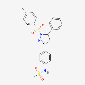 N-(4-(5-phenyl-1-tosyl-4,5-dihydro-1H-pyrazol-3-yl)phenyl)methanesulfonamide