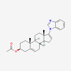 (3S,8R,9S,10R,13S,14S)-17-(1H-Benzo[D]imidazol-1-YL)-10,13-dimethyl-2,3,4,7,8,9,10,11,12,13,14,15-dodecahydro-1H-cyclopenta[A]phenanthren-3-YL acetate