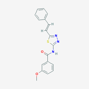 molecular formula C18H15N3O2S B328838 3-methoxy-N-[5-(2-phenylvinyl)-1,3,4-thiadiazol-2-yl]benzamide 